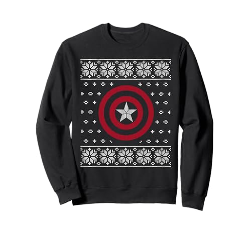 Marvel Captain America Shield Ugly Christmas Sweatshirt