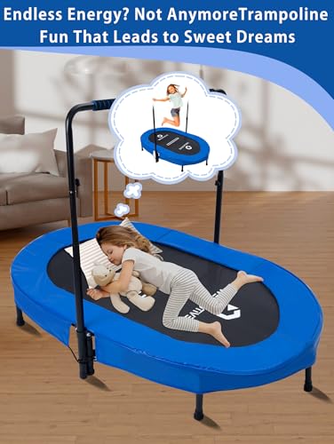 Foldable Oval Indoor Trampoline for 2 Quiet Rebounder with 40 Springs Supports up to 150kg Safe Fitness for Kids Adults Ideal for Weight Loss Muscle Toning - Image 5