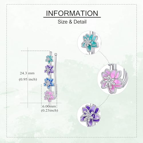 Boucles d'oreilles argent 925 fleurs de cerisier comme cadeau de Noël - 5