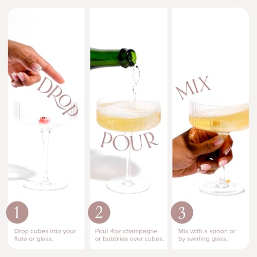 TEASPRESSA LUXE Mixology Cubes Instant Champagne Cocktail Kit | 100% Natural Drink Mix for Cocktails, Mocktails, and Non Alcoholic Drinks | Birthday Gifts for Women | As Seen on Shark Tank | 18 Count - Thumbnail 3
