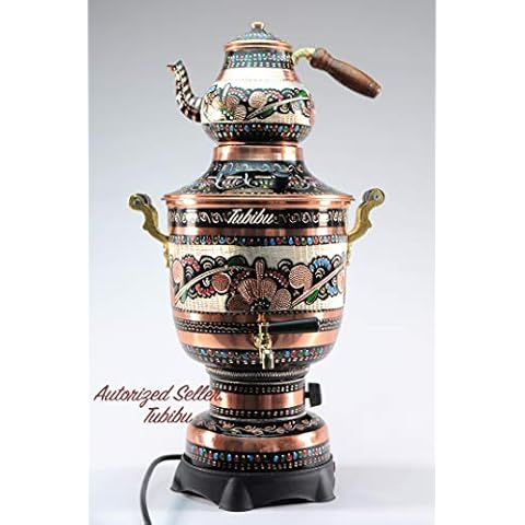 Copper Samovar Tea Pot Set Handmade Real Copper Samovar 220 V (Resistance) Cover