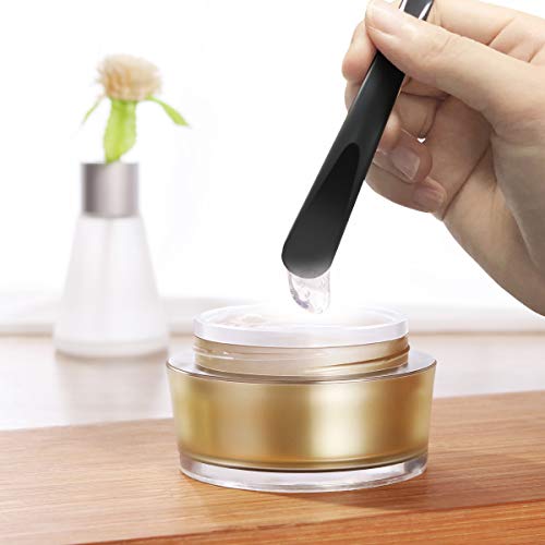 Lurrose 10 Stücke Kosmetikspatel Kosmetik Spachtel Maske Spatel Creme Löffel für Gesichtsmaske (weiß und schwarz)