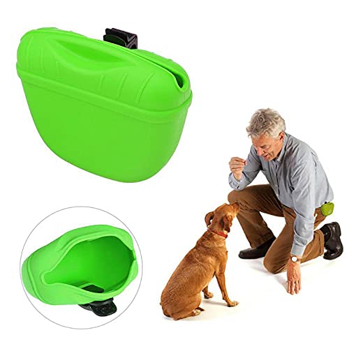 SEIWEI Bolsa de petiscos para cães para treinamento de silicone, fechamento magnético com abertura p