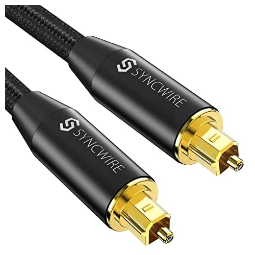 Syncwire Digital Optical Audio Cable 10 Feet, [24K Gold-Plated, Durable Nylon] Fiber Optic Toslink Cord Compatible with Sound Bar, Home Theater, TV, Playstation, Samsung Black