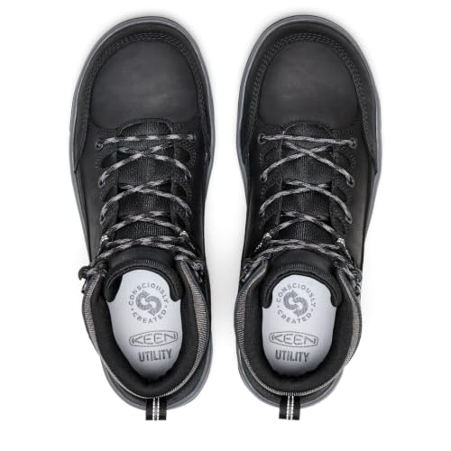 KEEN Utility Men's Gibson Hiker ESD Mid Top Composite Toe Athletic Traction Durable Leather Work Boots, Black/Magnet, 13 D by KEEN Utility - Used condition - Image 5
