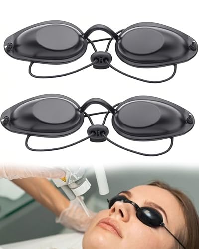 KGDUYC 2pcs Gafas Gafas de Bronceado de Seguridad Ajustables Protección Ocular Bronceador Protector Ocular UV Light Protectores Oculares Infrarrojos Gafas de Belleza Parche Ocular (Negro)