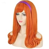 G&T Orange Wig and Purple Headband for Women Costume Orange Bangs Wig for Daily Cosplay Halloween Party Use