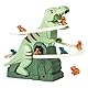 Dinosaurier Spielzeug Elektronischer Slide Mit Lichtern Und Kinder Musik - Kinder Achterbahn Spielzeug, Slide Track mit 3 Dinosauriern, Dinosaur Climbing Roller Coaster Toy FüR Kleinkinder, Spiele