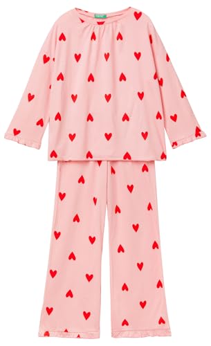 United Colors of Benetton Pig(Maglia+Pant) 3HEQ0P070 Set di Pigiama, Multicolor, 90 Bambina