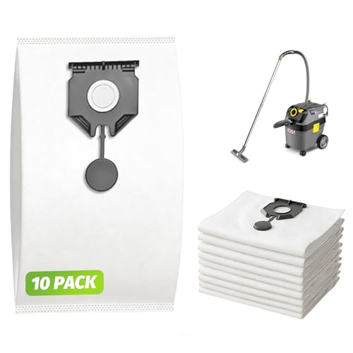 Biigdan 10 Pièces Sac Aspirateur Compatible avec Karcher NT 30/1,NT 40/1,NT 50/1 Aspirateur eau et Poussière 2.889-154.0,Remplaçable Sac,Ajustement...