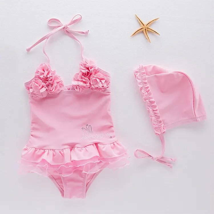 Image of LITTLE FINS Girls & Toddler Swimsuit - One Piece 2-Piece, Quick-Dry Summer Swimwear for Beach, Bathing Suit, Pool & Gifting.