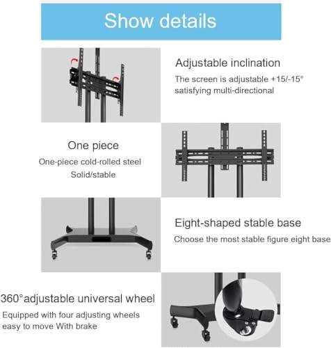 Soporte móvil para TV con ruedas y base estable miniatura 2