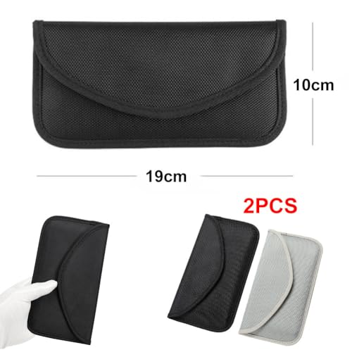 Helweet Faraday Tasche, Anti Tracking Handyhülle, Strahlenschutz Tasche, Signalblockierungsfunktion, RFID Schutz, für Handy bis 6.5 Zoll, Autoschlüssel und Schlüsselanhänger, 10 CM x 19 CM