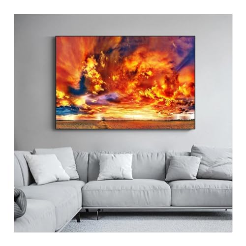 Affiche sur toile abstraite orange : tableau decoration salon moderne pour transformer votre piece