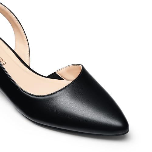 DREAM PAIRS Womens Slingback Kitten Low Block Heels Closed Pointed Toe Ankle Strap Elegant Dressy Pumps Wedding Party Dress Shoes for Women3