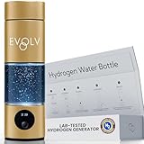 EVOLV Hydrogen Water Bottle Generator – SPE & PEM Water Ionizer 5.4PPM, Highest H2 Concentration – Portable 8oz Hydrogenated Water Bottle – Leak-Proof Hydrogen Water Machine, Easy to Use – Champagne