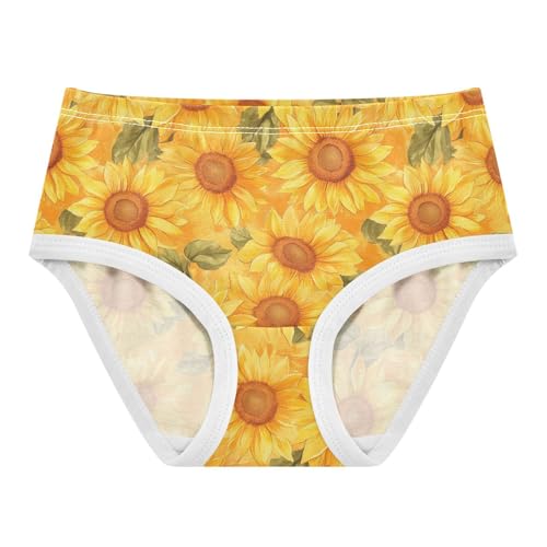 Girls Underwear Soft Cotton Sunflower Kids Panties in Sizes 2/3t, 4t, 5t, 6 and 8