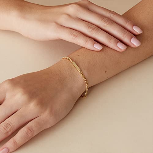 PAVOI 14K Gold Plated Lightweight Chain Bracelet | Curb Link and Cable Chain Bracelets for Women3