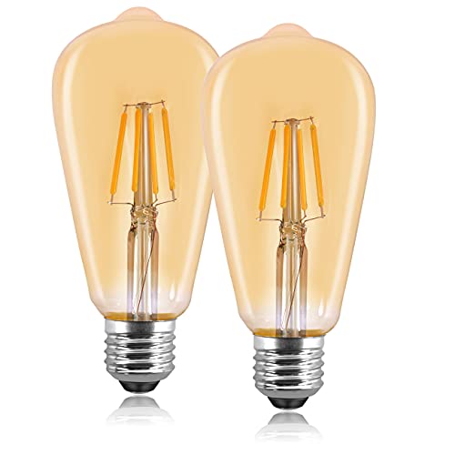 Huoqilin E27 Bombillas LED Filamento decorativo,Edison Retro Vintage,S