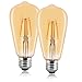 Huoqilin Ampoule LED E27, Décorative Rétro Edison Ampoule Vintage Antique Lampe,ST64 4W équivalent Incandescente 40W,400LM Blanc Chaud 2700K, Lot de 2