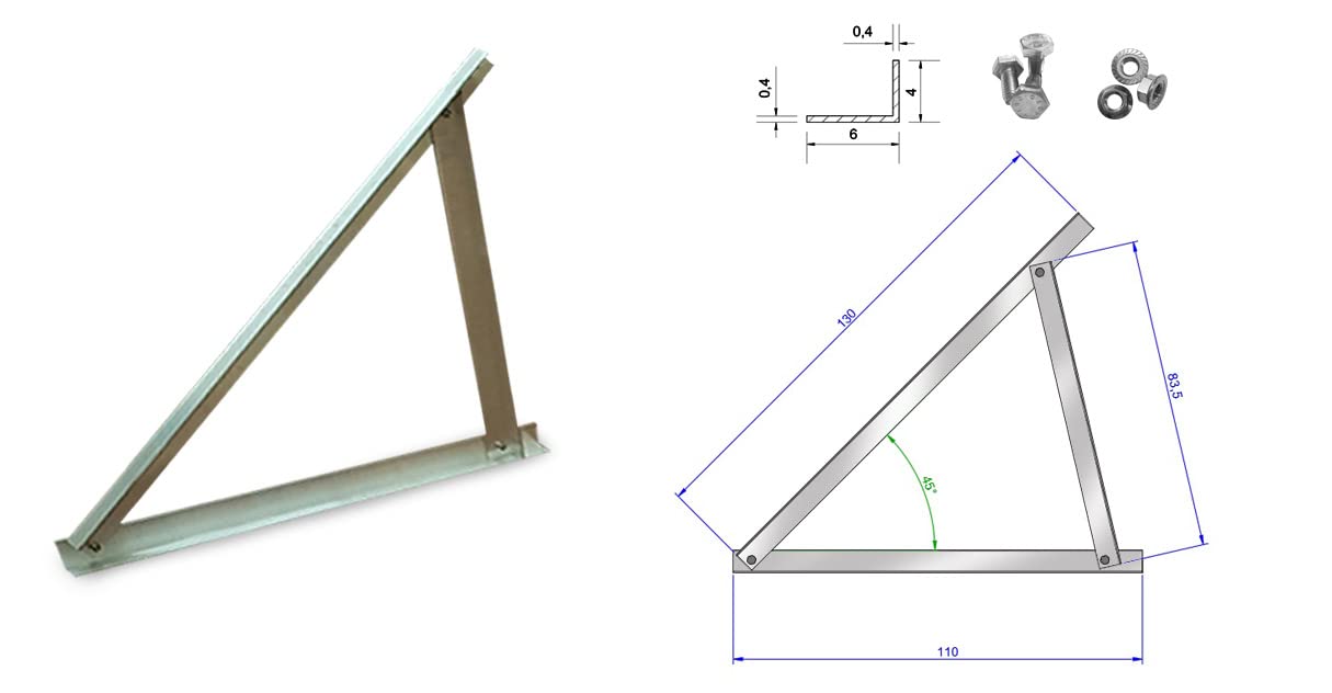 Kit de estructura de montaje sobre techo plano para 10 paneles fotovoltaicos