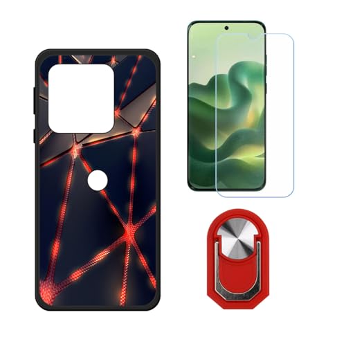BMPNLSZ �K�p Motorola Edge 70 Fusion�p+HD�����K���X�ɓK�����ėpTPU�P�[�X�A�V���J�Q���P�[�X�o���p�[�ی�o�b�N�P�[�X-�ɓK����9�d�x�X�N���C�u�h�~�X�N���[���v���e�N�^(6,8") + ���O���\�Ŕėp�I��360�x��]��