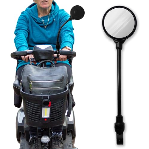 Mobility Scooter Accessories Mirror - Adjustable Rear View Mirror Gift for Wheelchair Electric Scooter for Elderly Seniors