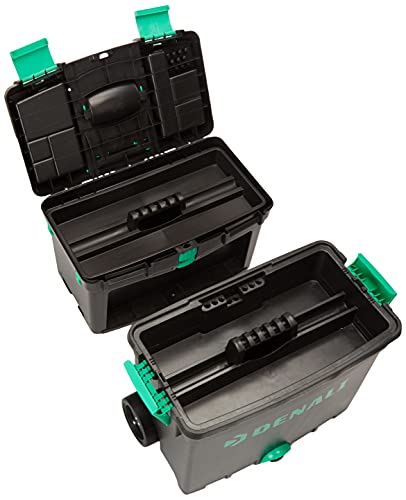 Amazon Brand - Denali Wheeled Toolbox with Foldable Comfort Handle & Removable Top Storage