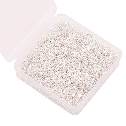 YAKA 1600pcs 7mm Silver Plated Iron Open Jump Rings Connectors Bulk for DIY Craft Earring Necklace Bracelet Pendant Choker Jewelry Making Findings and Key Ring Chain Accessories (7mm, Silver)