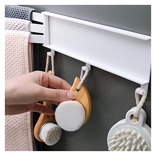 Porte-serviettes rotatif sans perforation mural gris de bain
