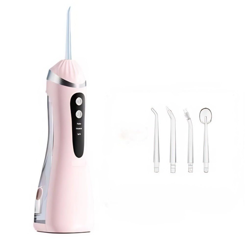Idropulsore dentale senza fili per adulti - Pulitore dentale ad ultrasuoni con batteria da 30+ giorni, Irrigatore orale impermeabile IPX6, design semitrasparente da 300 ml