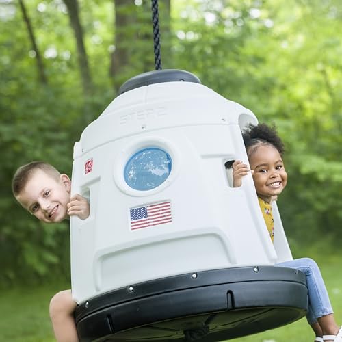 image for Step2 Space Capsule Swing, Kids Indoor/Outdoor Swing or Playhouse, Bac