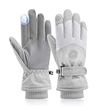 Yadiraom Gants de ski pour femmes, imperméables, gants d'hiver pour femmes, gants d'hiver chauds, gants tactiles, gants thermiques, coupe vent, gants, pour le sport, le snowboard, le ski, l'extérieur