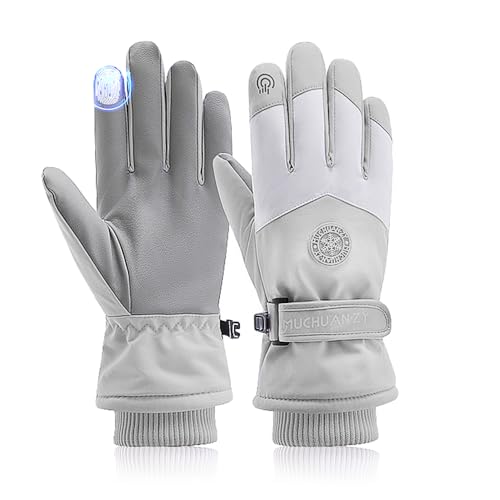 Yadiraom Gants de ski pour femmes, imperméables, gants d'hiver pour femmes, gants d'hiver chauds, gants tactiles, gants thermiques, coupe-vent, gants, pour le sport, le snowboard, le ski, l'extérieur