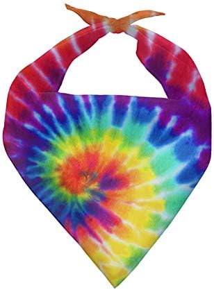 Howilath Dog Bandana, Tie-dye Rainbow Spiral Pet Kerchief Dog Scarf Accessories Washable Dog Bandana, Dog Scarf for Small to Large Dog Puppy Cat