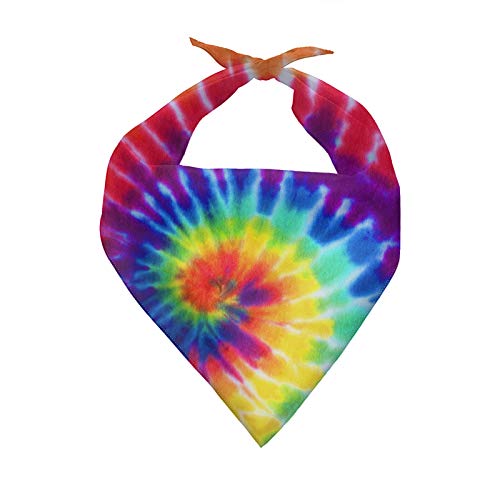 Howilath Dog Bandana, Tie-Dye Rainbow Spiral Pet Kerchief Dog Scarf Accessories Washable Dog Bandana, Dog Scarf For Small To Large Dog Puppy Cat #TOP2