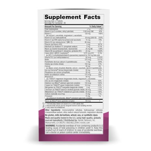 Nordic Naturals Prenatal Multivitamin, Vegetarian w/Folate, Iron, B6, 60ct - image 2