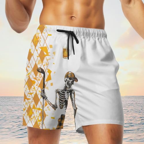 Funny Golf Mens Swim Trunks - Disc Golf Hawaiian Mens Swim Short Beach Shorts TU-SH-863