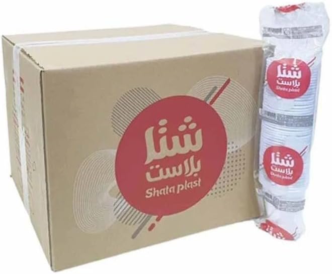 أكواب بلاستيك بيضاء شالا بلاست كرتون 1000 كوب