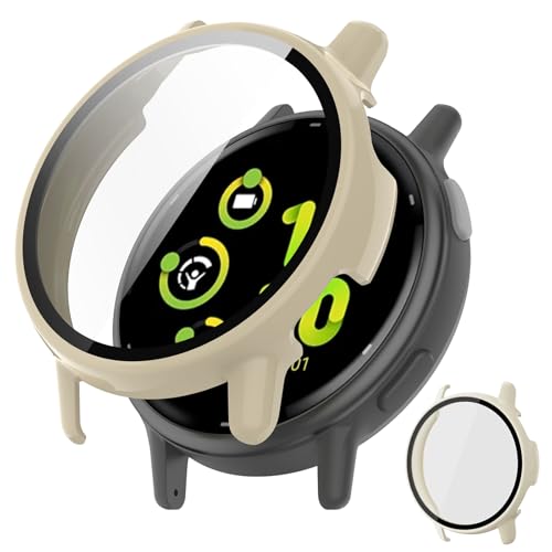 JXRICH �Ή� Garmin Vivoactive 5 �P�[�X 9H�d�x �y�� PC+�����K���X �K�[�~�� Vivoactive 5 �p �ی�J�o�[ �����x �����ȒP �ϏՌ� �S�ʕی� ���h�~�w��h�~ ��U�h�~(�z���C�g)