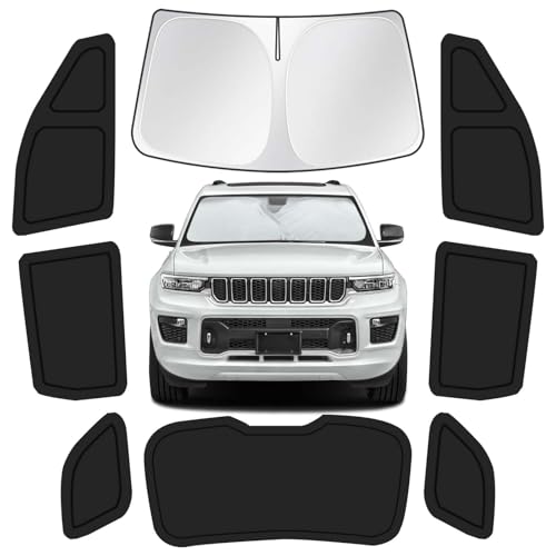 Image of for Jeep Grand Cherokee 2011-2021 Car Window Shades, 8pcs Privacy Sun Shade Set for Front Windshield Side and Rear Windows, Full Window Covers Keeps Vehicle Cool for Camping Napping