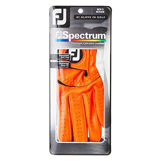 Footjoy FJ Spectrum - Guantes para Hombre, Color Naranja, Talla M