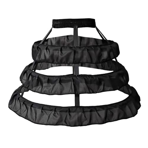 Dress Pannier Petticoat Soft Portable Bustle Cage for Bridesmaid Graduation Prom, black