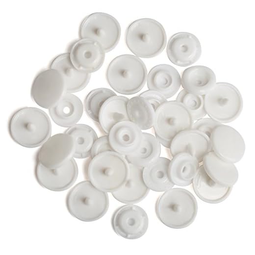 LIHAO 100 Set Snaps Plástico T5 Botones Redondos Plástico (Color 22, Blanco)