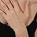 Generic Hand Chain Gold Bracelets For Women 14k Gold Plated Stackable Bracelets Fashion Accessories Ring Bracelet Hand Chain Gifts for Womens (A gold diamond bracelet), Large