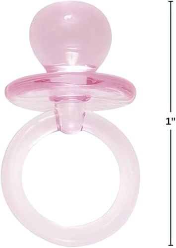 Miniatura 2 de Chupete de cristal acrílico rosa pequeño, 18 piezas, 1 pulgada, adorables decoraciones de fiesta para baby showers y revelaciones de género