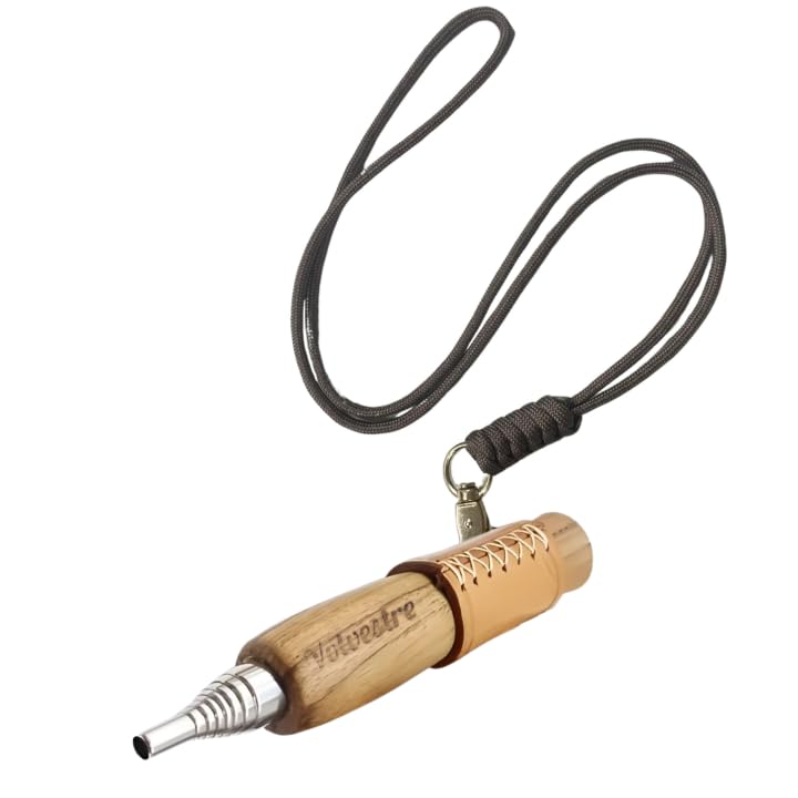 VOLVESTRE - Bouffadou de Poche avec Poignée en Bois – Soufflet Télescopique en Acier Inoxydable – Allume-Feu Portable pour Cheminée, Barbecue, Poêle & Camping...