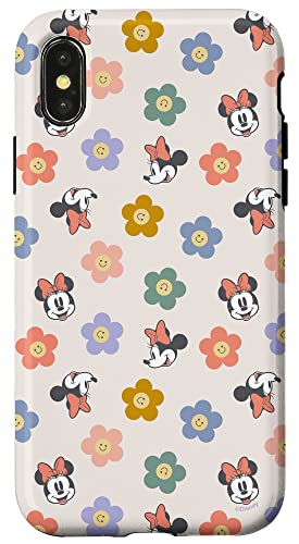 Coque iPhone X/XS Disney Minnie Mouse antichoc fleurs multicolores