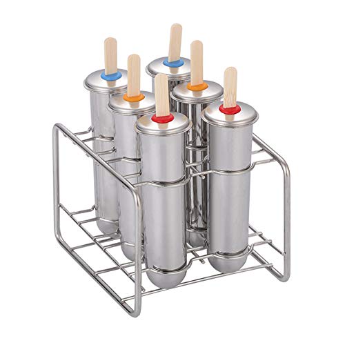 Joyeee Stainless Steel Popsicle Mold Popsicle Tray, Ice Cube Ice Pop Mold Ice Cream Maker Cakesicle Frozen Pop Tray Popsicles Maker Mold For Ice Candy Lolly Pops, Juice & Fruit Smoothies (Set of 6) #6