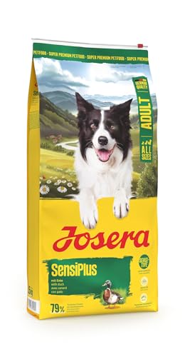 JOSERA Adult SensiPlus Ente & Reis (1 x 12,5 kg) | Premium Trockenfutter für ausgewachsene empfindliche Hunde | mit viel Biotin für gesunde Haut & Fell | hoch verdaulich | glutenfrei | 1er Pack